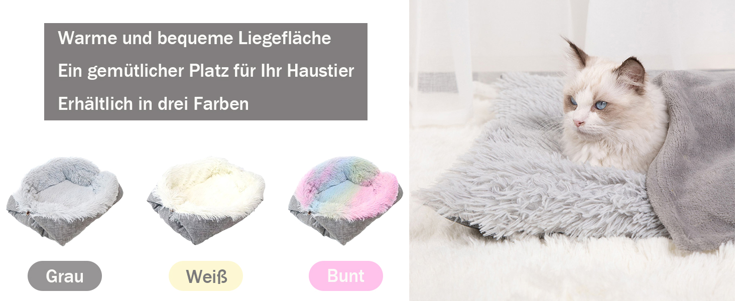 Ліжко для кота YUYTE, миється, для дому, тепле, зручне, підходить для будь-якої пори року (біле)