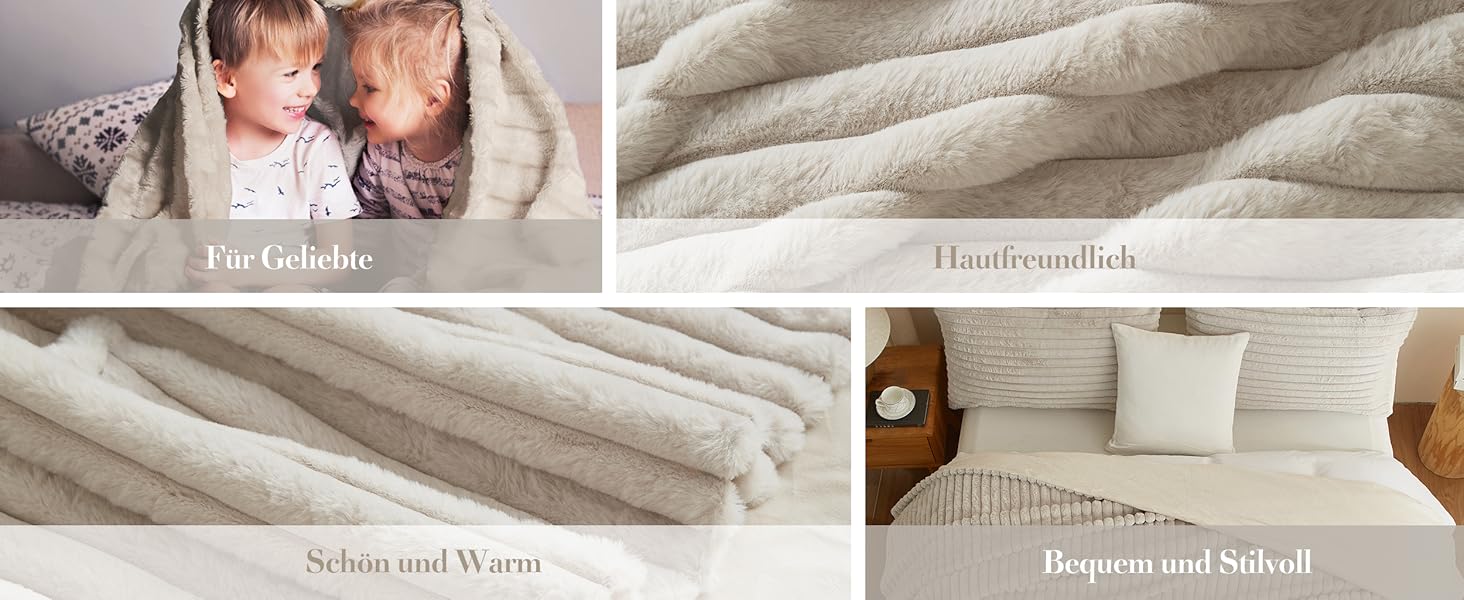 Плюшевий м'який плед Luofanfei 180x200, салатовий/бежевий, з ефектом