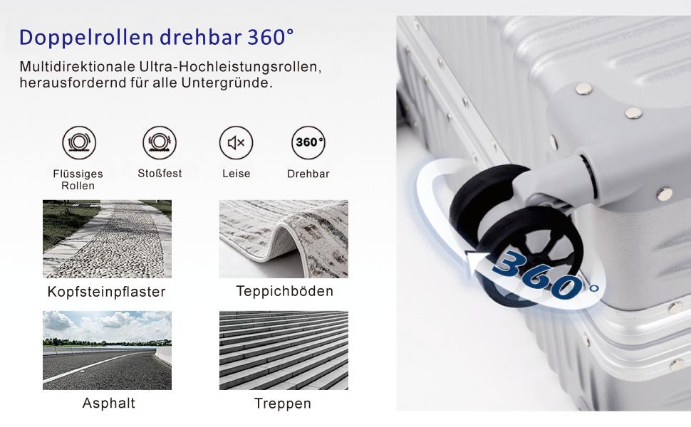 Чемодан ручної об'єм 55 см з алюмінієвим каркасом та полікарбонатом Yuweijie, 35L, 4 колеса, TSA-замок, срібний