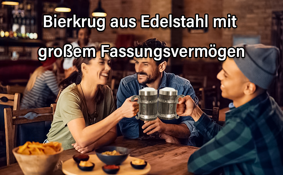 Таз для пива Viking з дерева та нержавіючої сталі, 600 мл, 14.3 см – середньовічний стиль для чоловіків