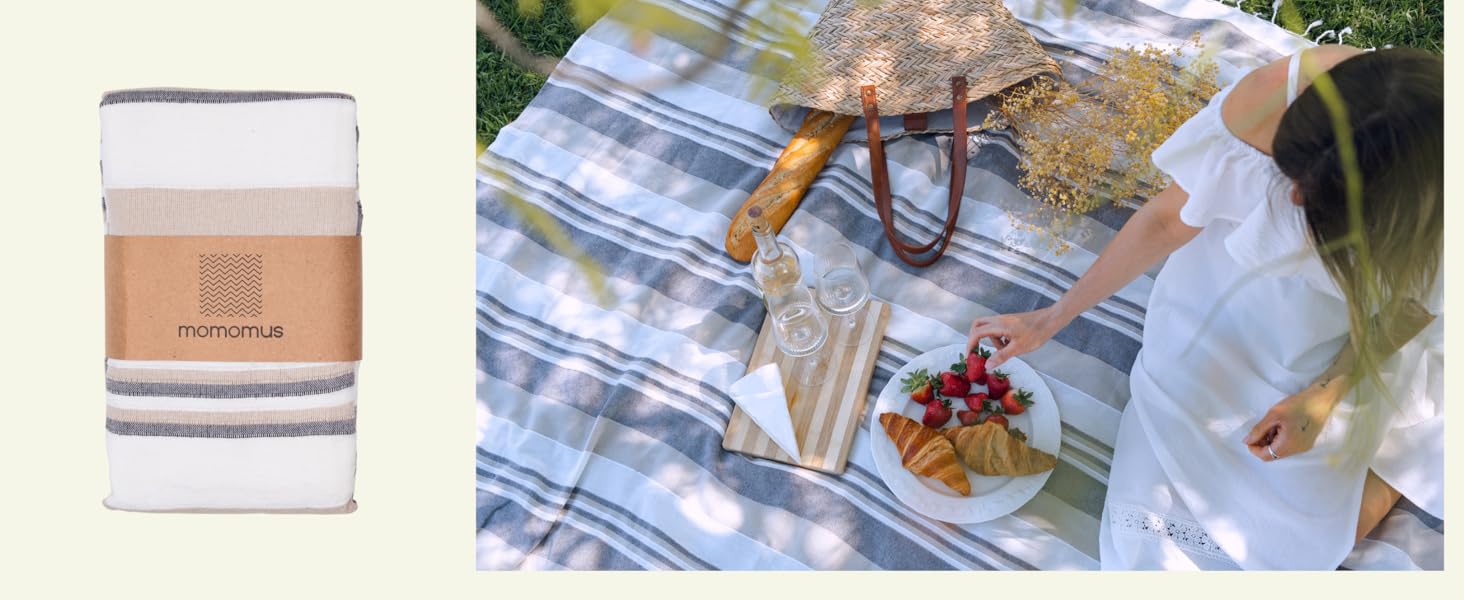 Плед для пікніка MOMOMUS XXL для пляжу та кемпінгу 210x240 см, помаранчевий - складаний, великий, без піску