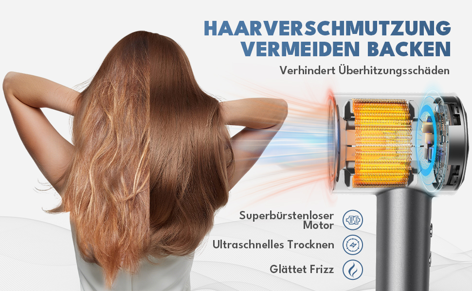 Тріо Хай-Спід Фен - Швидке Сушіння, Тиха Робота, Легкий Дизайн для Дому та Подорожей, Ідеальний для Чоловіків, Жінок та Професіоналів