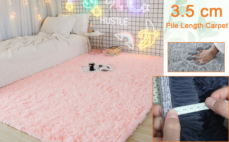 Килимок для вітальні Gsogcax 120x160 см, пухнастий, з антиковзаючим покриттям, рожевий, для дому