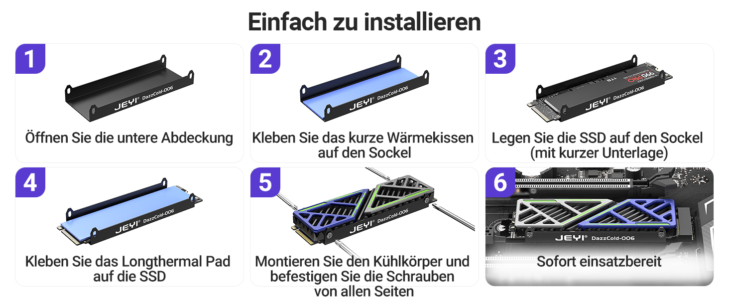 Радіатор охолодження для SSD M.2 JEYI, мідні ребра з алюмінієвою рамкою, пасивне охолодження, Finscold – 1.7 мм (Dazzcold006)