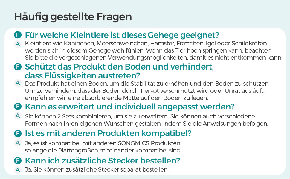 Клітка для тварин SONGMICS Freigehege з піддоном, 143 x 73 x 46 см, білий/сірий, для кроликів, хом'яків, їжаків, LPC02W