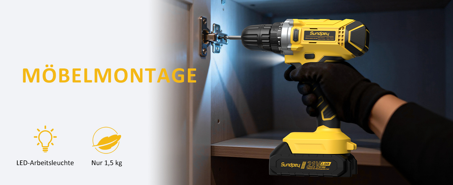 Набір інструментів Sundpey 170 предметів з акумуляторним дрилем-шуруповертом 21V, універсальний для дому, будівельні та ремонтні роботи