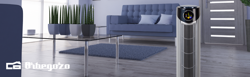 Турбовентилятор Orbegozo TWM 1015 з дистанційним керуванням: 3 режими, дисплей, таймер, 3 швидкості, поворот 80°, 45 Вт, сірий/чорний, 107 см