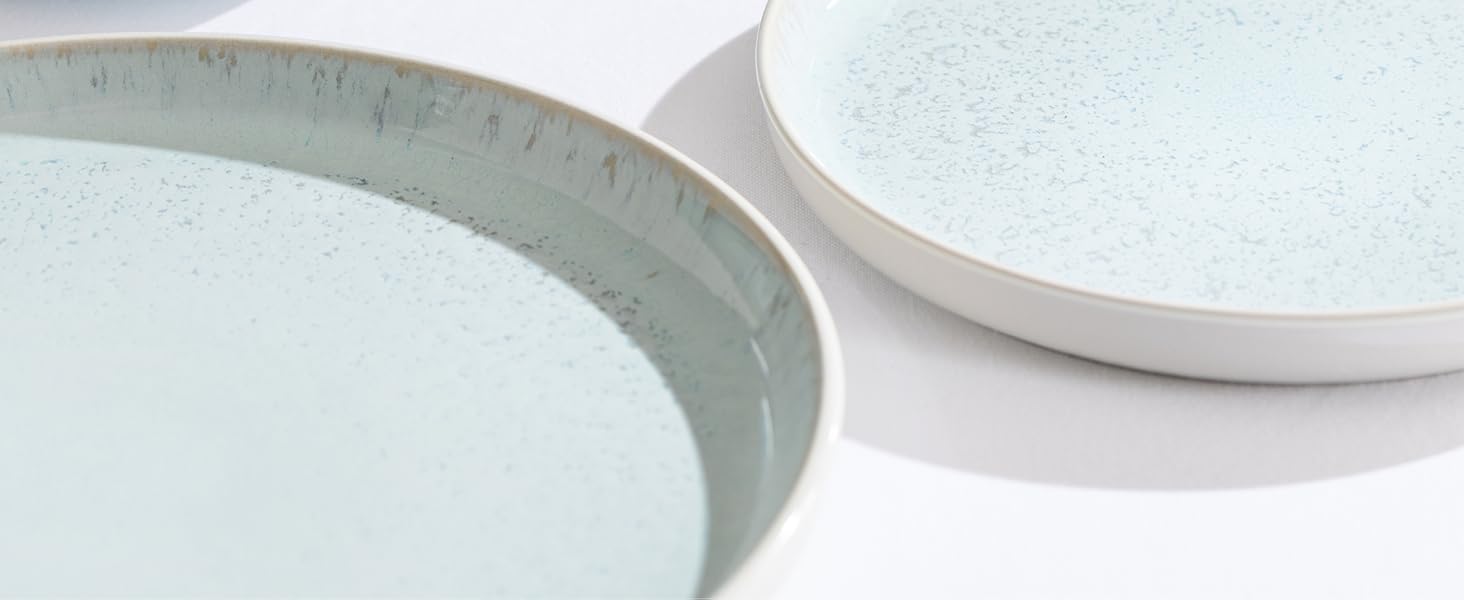 Сервірувальна тарілка Steingut Ibiza - велика, овальна, бежево-блакитна. Ідеальна для створення атмосфери Середземномор'я