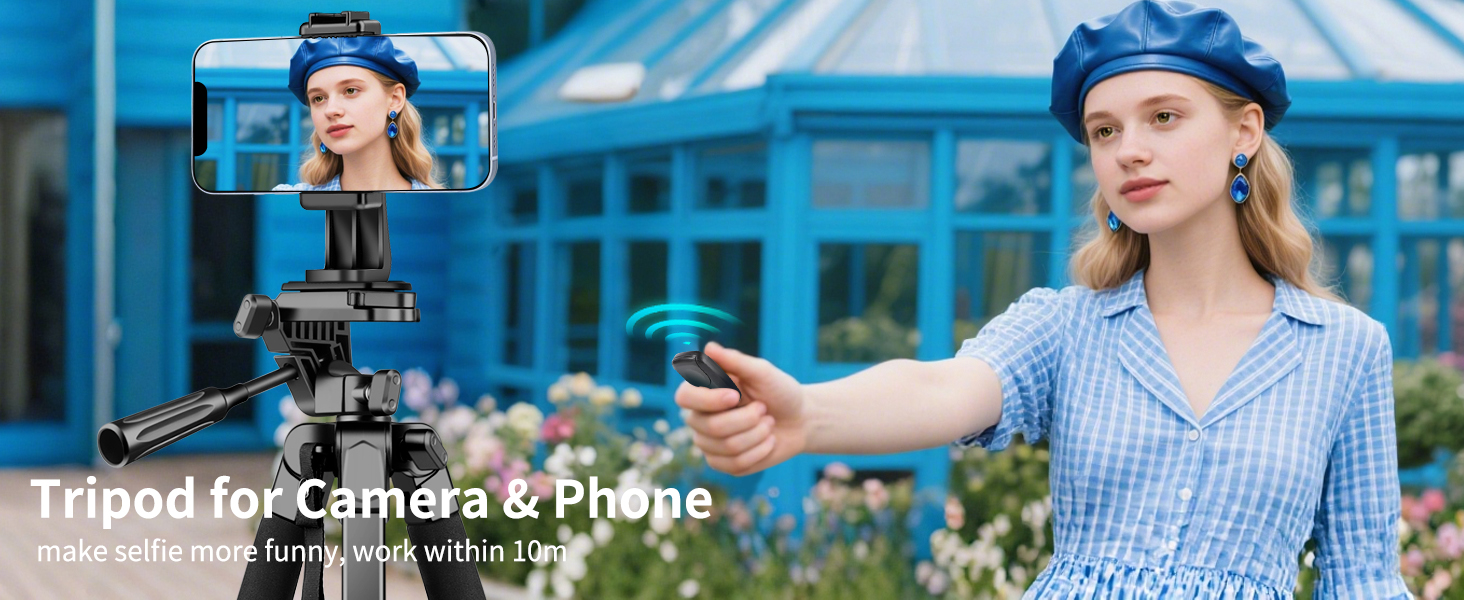 Штатив для камери Nineigh 172см, для смартфона з пультом, легкий, алюміній, 3-х секційний, для фото та відео