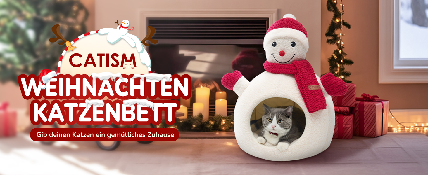 Світлодіодна кімната-будиночок для котів CATISM - 40x40x38 см. М'яка, зручна, знімний подушковий ковпачок. Ідеально для кошенят та дорослих котів.