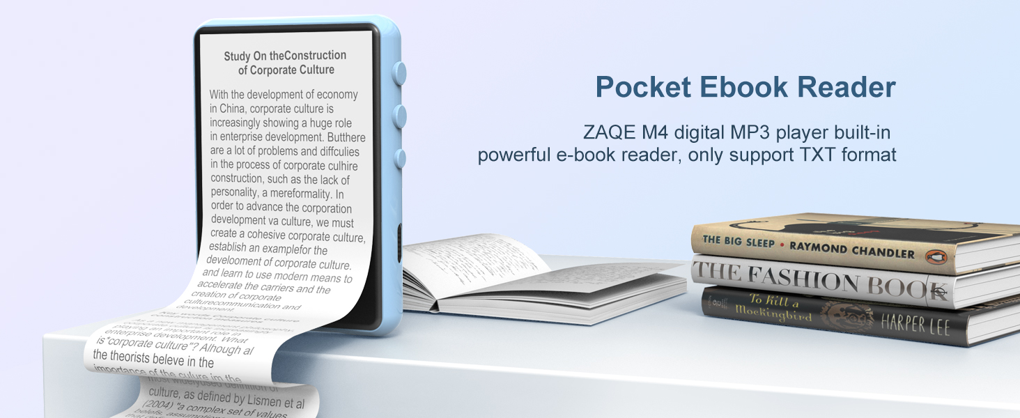 MP3-плеєр 64GB Bluetooth 5.3 з сенсорним екраном 2.4' для дітей, FM-радіо, запис голосу, Line-In (Чорний, Синій)