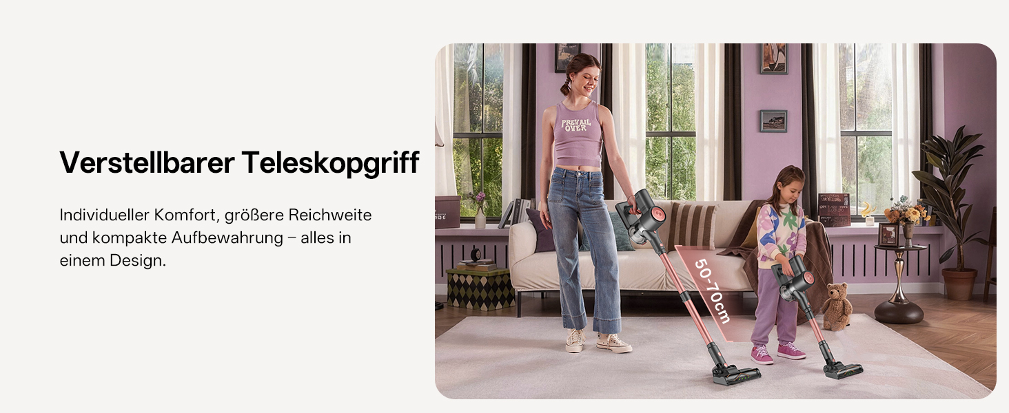 Бездротовий акумуляторний пилосос Vexilar V10PRO 6-в-1 з LED, потужність 450W, час роботи 45 хв, сила всмоктування 45000Pa. Підходить для твердих поверхонь, килимів та видалення шерсті тварин. Компактний, легкий, з телескопічною трубою. Колір: Рожевий.