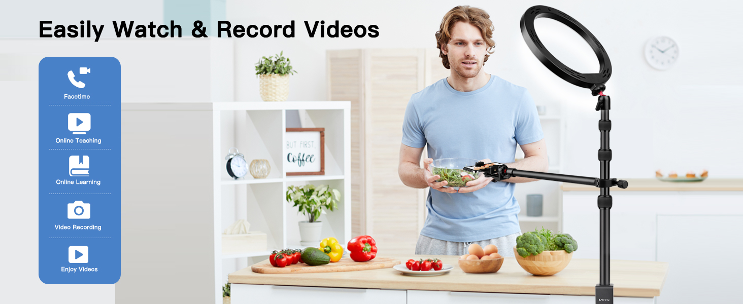 Кріплення для камери Victiv, 37-105 см: гнучкий штатив для DSLR, LED, веб-камери, смартфона (чорний/червоний)