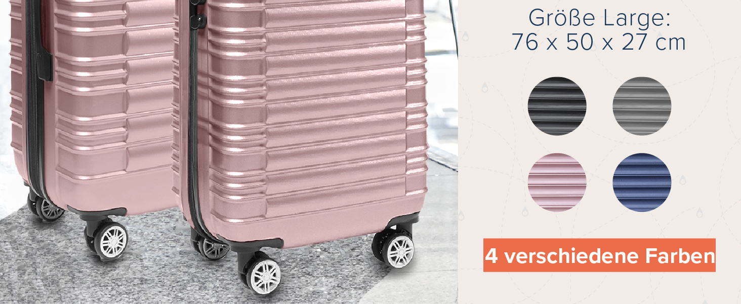 Набір валіз TRVLMORE 3 в 1: велика, середня, маленька, сірий колір, з жорсткою обшивкою, 55x40x20 см (Handgepäck)