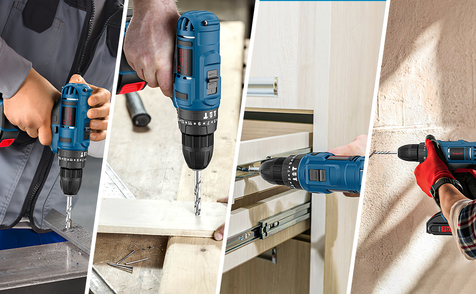 Акумуляторний шурупокрут Bogseth 21V з набором інструментів 112 шт. для дому та саду