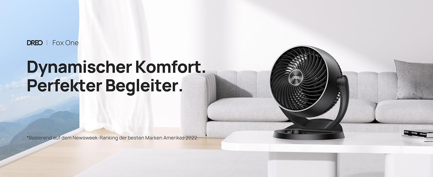 Настільний вентилятор Dreo 28dB: тиха охолода, 30 см, 3 швидкості, 21 м³/хв, кут нахилу 120°, турбо-циркуляція, чорний