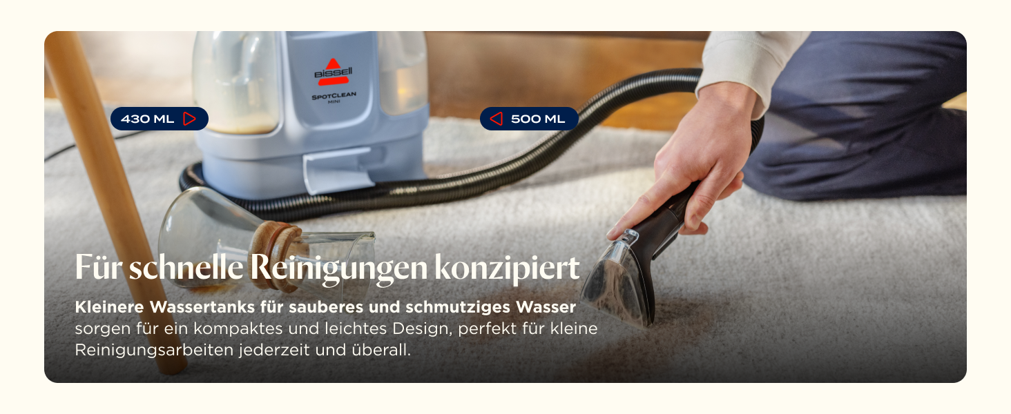 Портативний мийник для килимів та м'яких меблів Bissell SpotClean Mini з HeatWave технологією, 330W, 36988