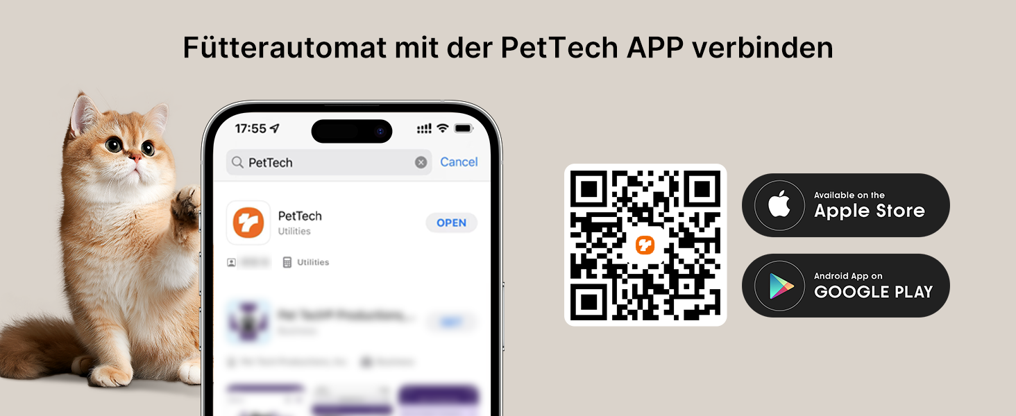Автоматичний годівниця для котів та собак 5L з Wi-Fi, керування через додаток, 1-10 прийомів їжі на день