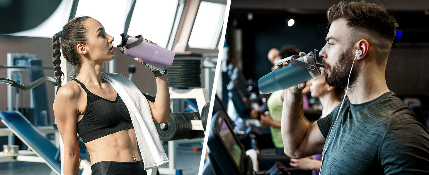 Термокружка Riley Joy 2.0 з нержавіючої сталі 1л з трубочкою та ручкою - для кави з собою, блакитна