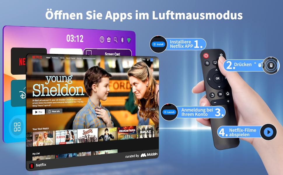 YOTON Y4 Mini Beamer: Smart проєктор з Android TV, 1080P, WiFi, Bluetooth, авто-корекція, для домашнього кінотеатру, сумісний з Phone/PC/Mac/Switch (Білий)