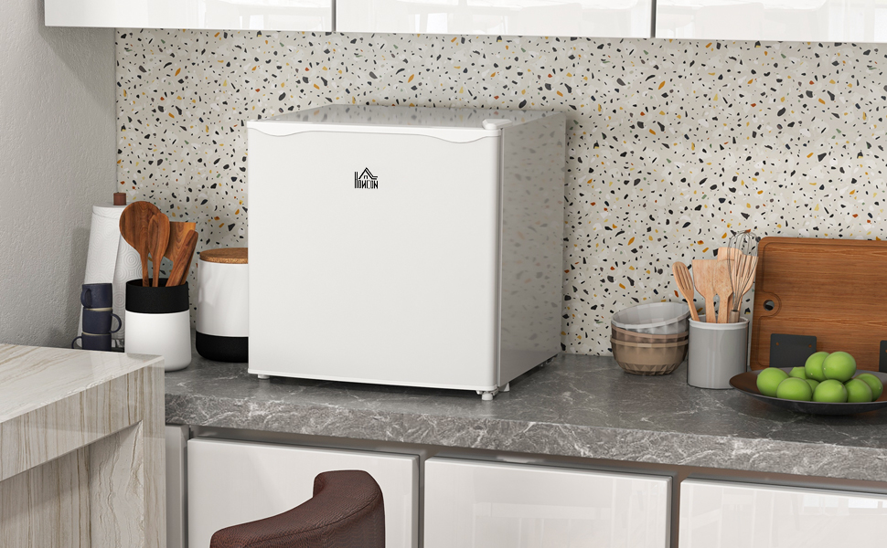 Mini морозильна камера HOMCOM 35 л, електрична, окремо стояча, 45 Вт, -14°C до -24°C, 5-рівневе регулювання температури, 47 x 44,2 x 48,8 см (біла)