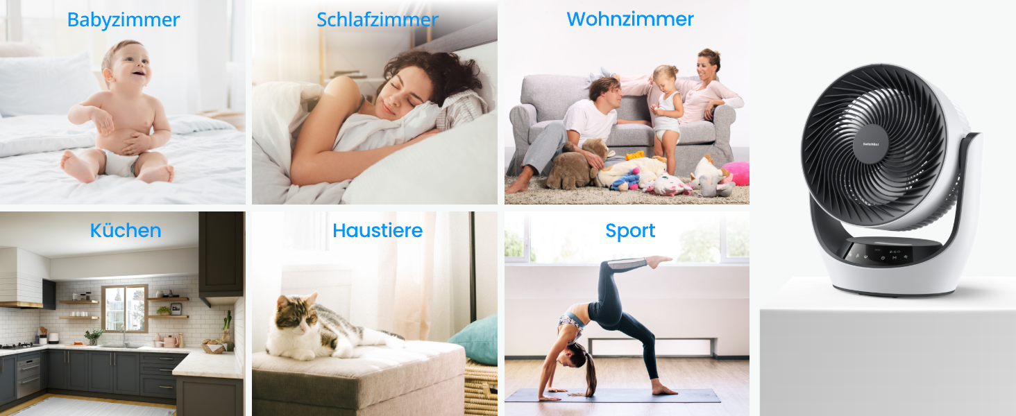 SwitchBot USB вентилятор для столу: тихий, акумуляторний, 4 режими, таймер, сумісний з Alexa/Google/Siri