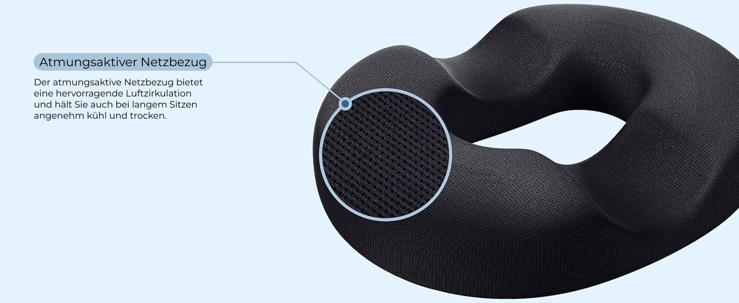 Ортопедичний сидіння-пончик з піни Memory Foam 5 Star United для геморою та кокцигодину, чорний, малий