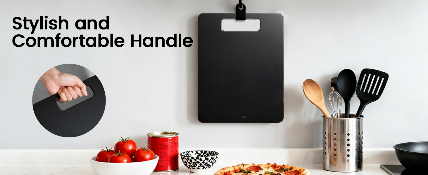 Набір дерев'яних обрізних дощок 2 шт. з бамбука, стійкі до миття в посудомийній машині, високої щільності, нетоксичні, BPA-free, з антиковзними ніжками, безпечні для ножів – ідеально для кухні та як подарунок, чорного кольору