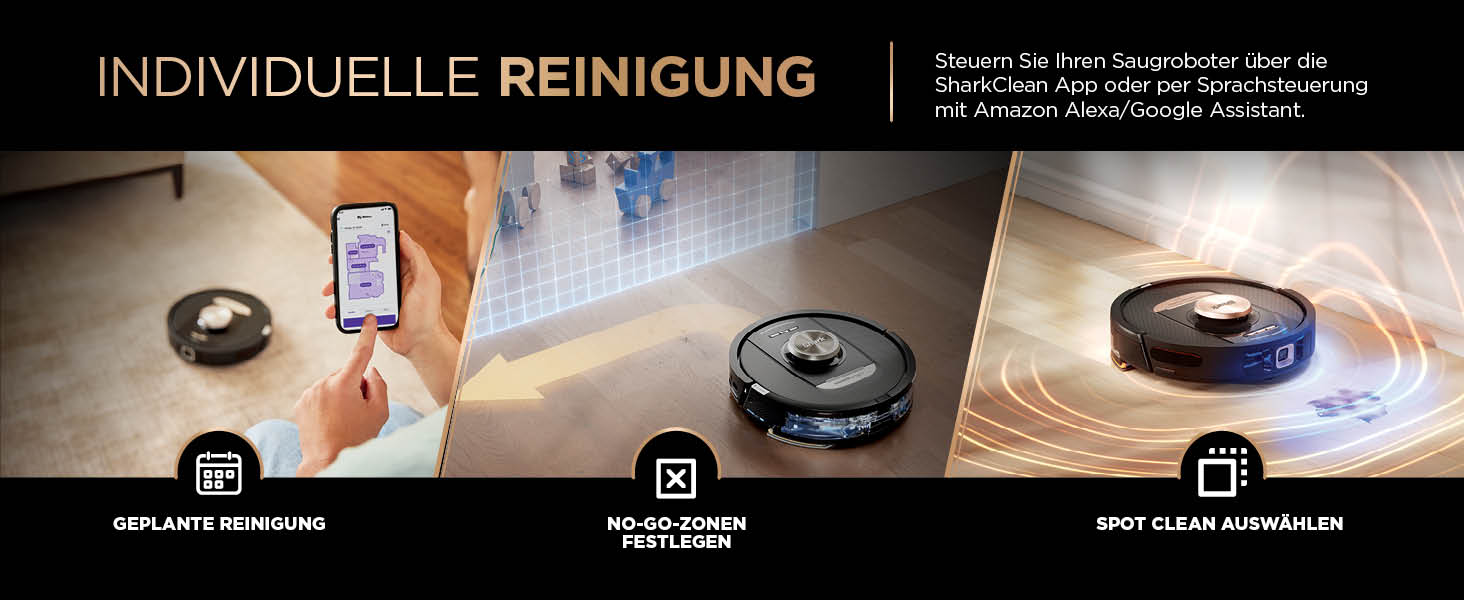 Робот-пилосос Shark PowerDetect 2-в-1 з функцією миття, NeverTouch Pro, самостійне очищення на 60 днів, 3D/LiDAR навігація, NeverStuck, керування через додаток, чорний RV2800ZEEU, 2 щітки, антимікробні подушечки, 1 капсула