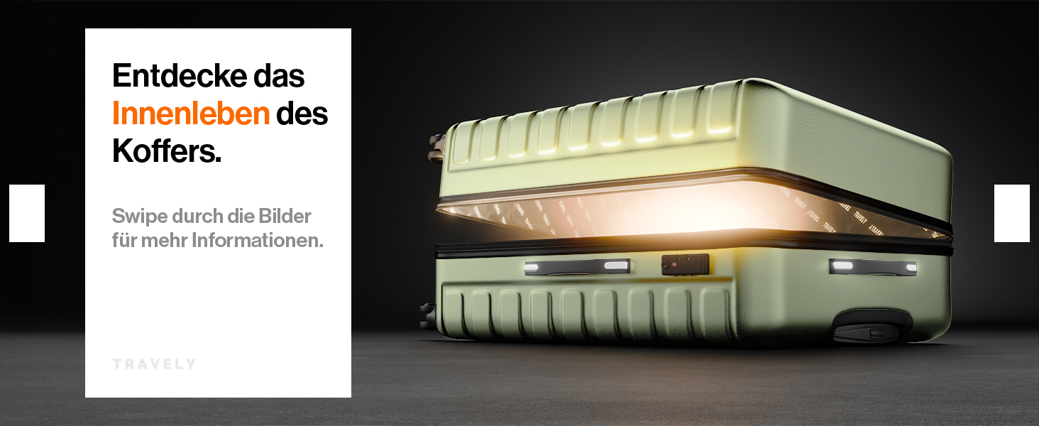 Чемодан туристичний великий 77 см, 100 л, полікарбонат, зелений, з TSA замком