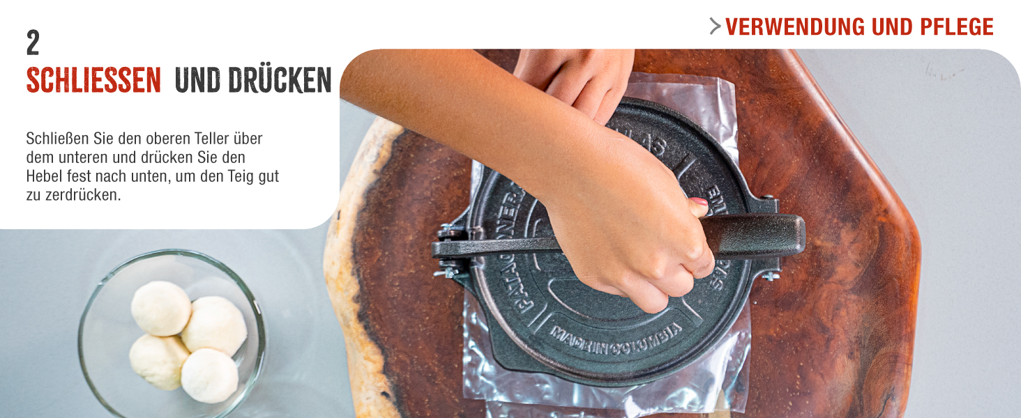 Пресс для тортилій Victoria, чавун HD, 20 см - для мексиканських тортилій, тако, арепа, кесадилья, емпанада, патаконе