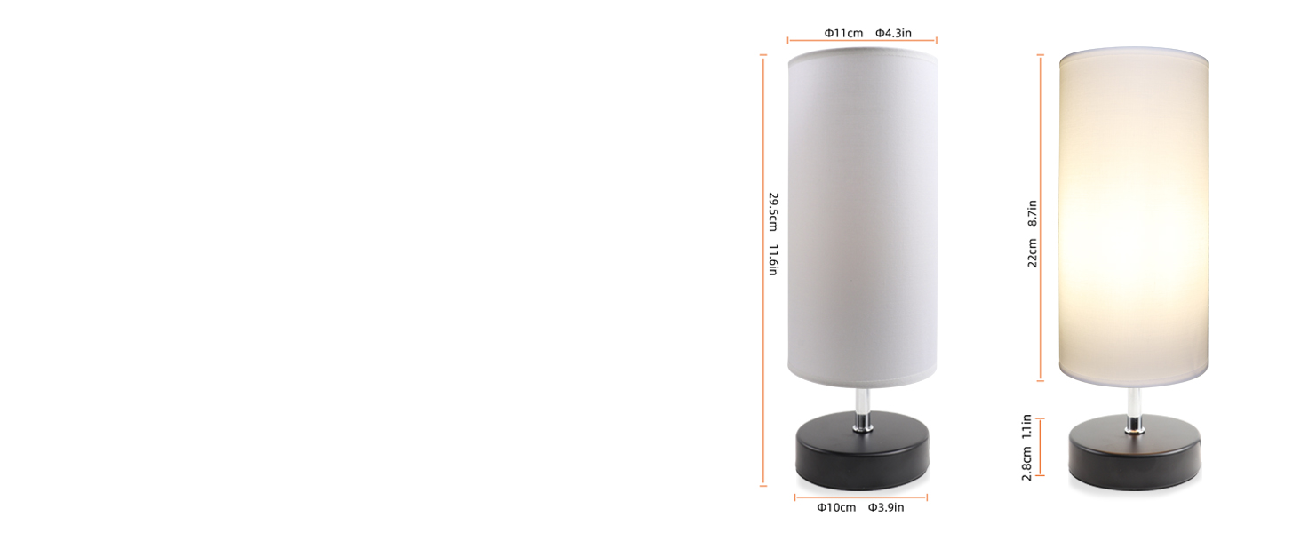 Настільна лампа 2 шт. з LED 6W, E27, 3 колірні температури, пам'ять, для спальні/вітальні