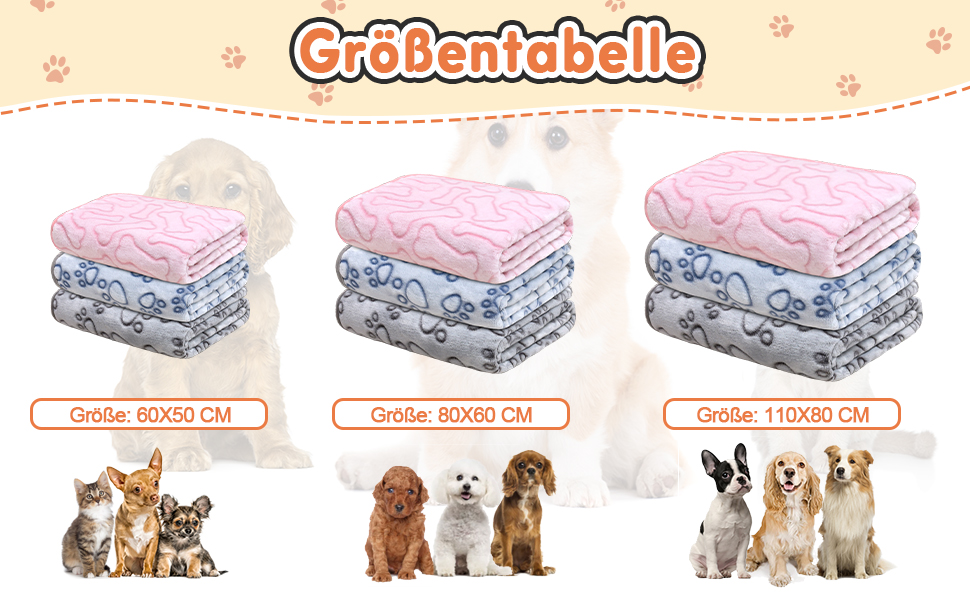 М'яка ковдра для собак та котів, 3 шт. у наборі, 110x80 см та 80x100 см, миюча, фланелева, для дому та подорожей
