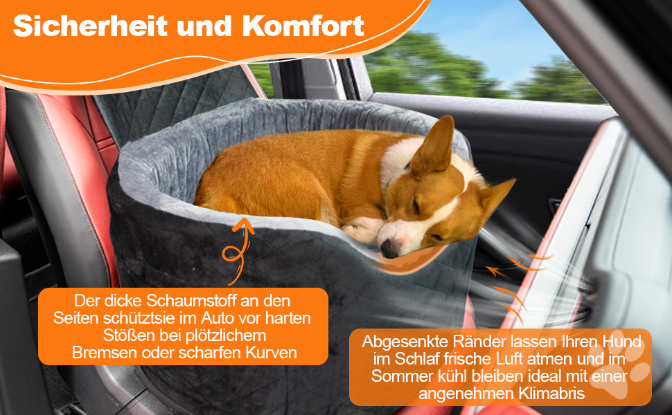 Автокрісло для собак - чорне автокрісло-бустер для маленьких собак з піною Memory Foam 28D, неслизька водонепроникна підкладка, переноска для подорожей з кишенями та ковдрою, чорний