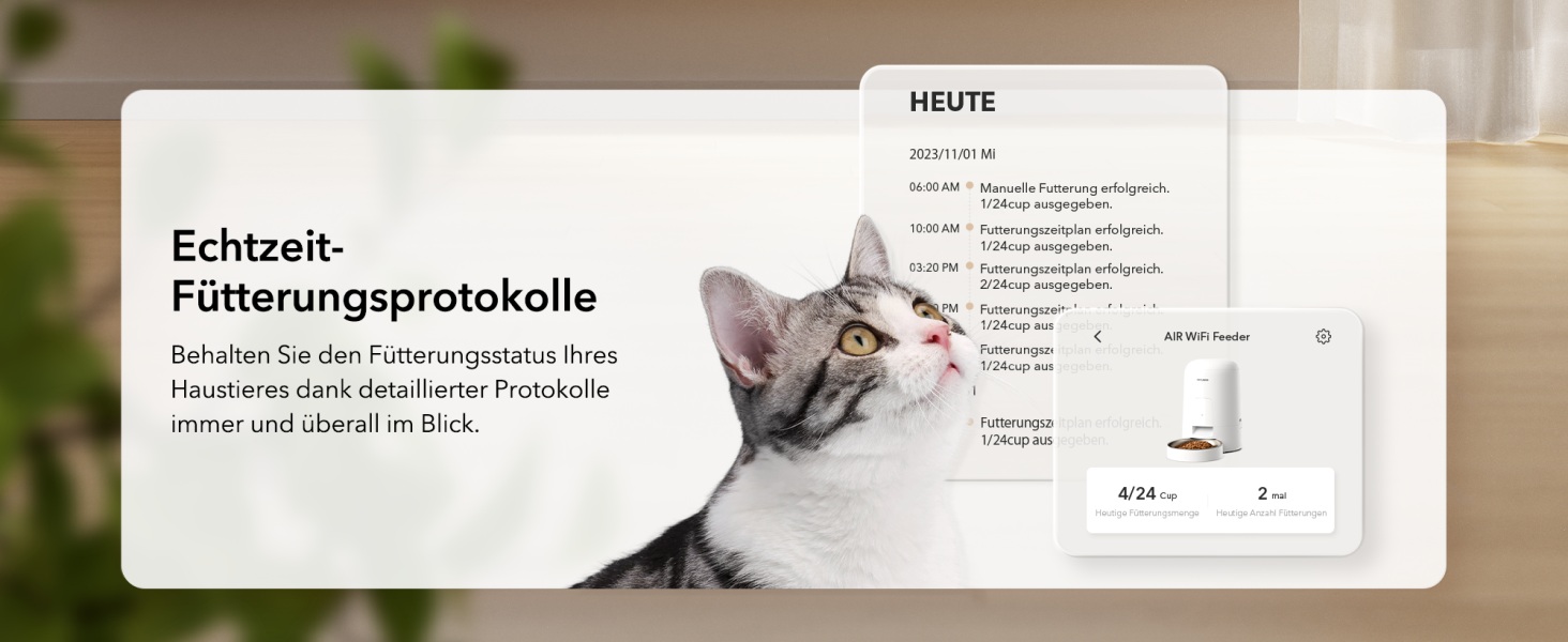 Автоматичний годівниця для котів PETLIBRO з Wi-Fi, 2.4G, акумулятор 30 днів, миска з нержавіючої сталі, керування через APP (2L, білий)