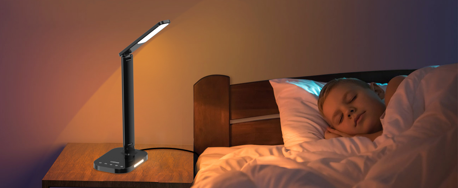 LED-лампа настільна LASTAR з USB-зарядкою, диммуванням, 5 режимами, таймером та нічним світлом