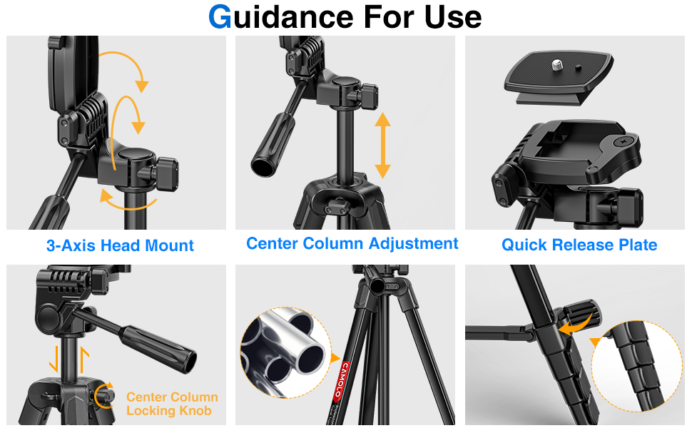 Штатив для камери CAMOLO 67' з сумкою: для фото та відеозйомки, YouTube, Vlogging, DSLR, Android, iPhone