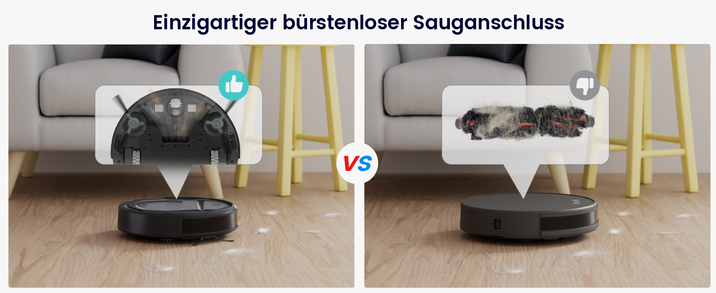 Робот-пилосос LEFANT M210P: потужність 2200Pa, Wi-Fi, Bluetooth, керування через додаток, 6 режимів, автоматична зарядка, ідеальний для шерсті тварин та твердих підлог