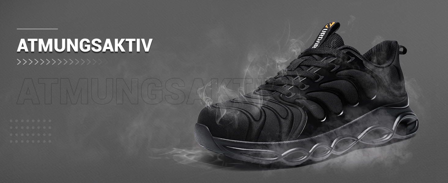 Черевики робочі чоловічі LARNMERN з металевим підноском, зручні, дихаючі, антипрокольні, легкі, модні, 36-50 EU (43 EU, Чорний)