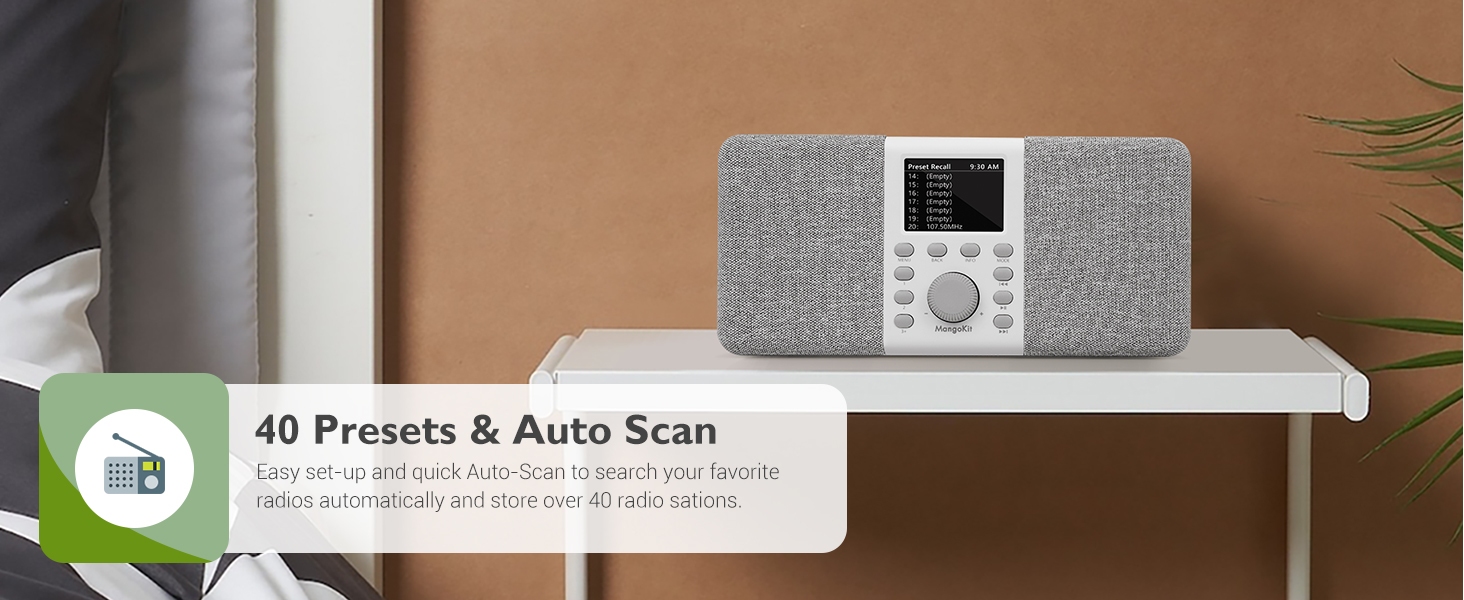 Радіоприймач MD5 Stereo DAB+ з Bluetooth, сірий - цифрове радіо DAB, FM, годинник, будильник