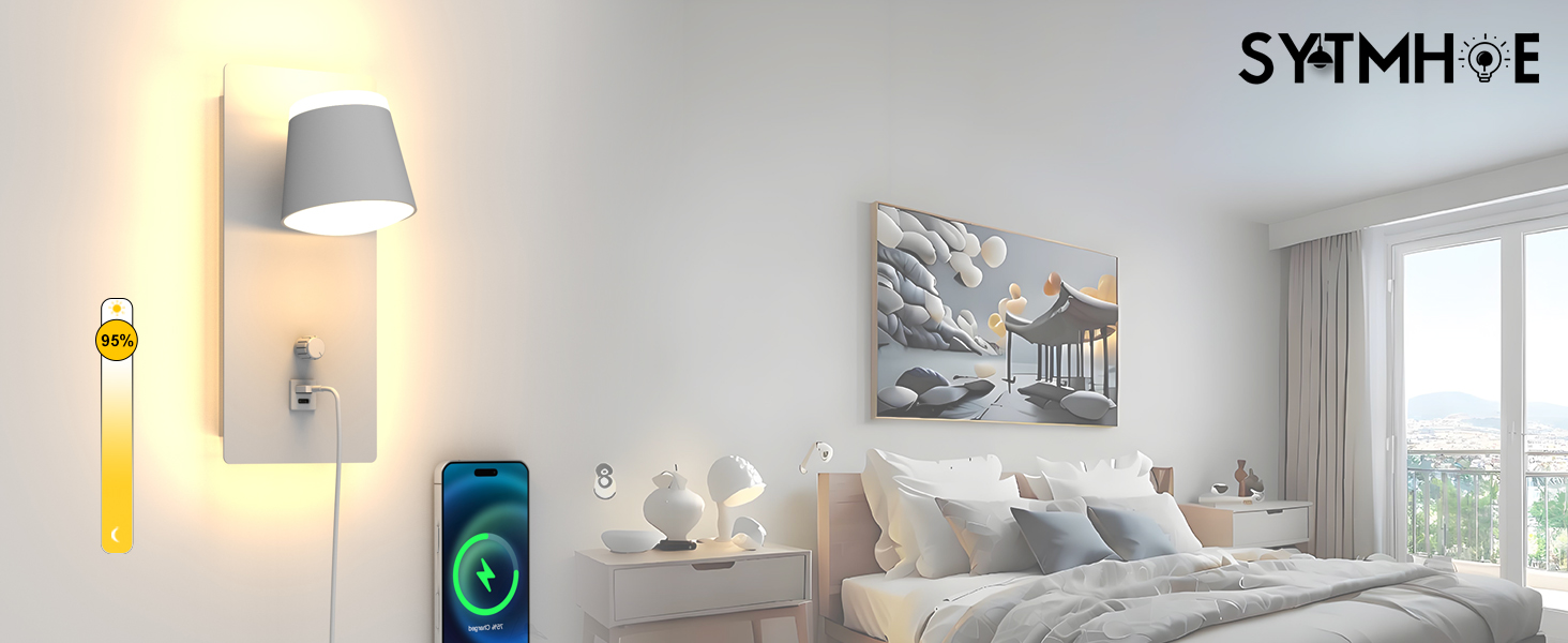Сучасна LED-стілевая лампа Sytmhoe з димуванням, керуванням через додаток, 12W, 960LM, для спальні та вітальні, акрил, з пультом дистанційного керування, 85-265V, срібна