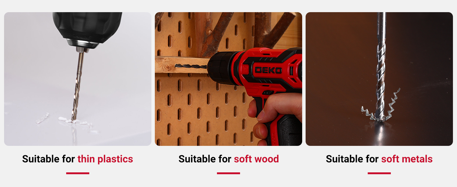 Акумуляторна дриль-шуруповерт DEKO 12V: набір інструментів 238 шт. з акумулятором для дому, ремонту та рукоділля (червоний)