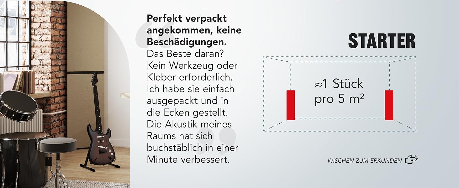 Кутова басова пастка Addictive Sound Bassfalle Ecke Premium, акустична панель для поглинання низьких частот (80-2000 Гц), антрацит, 100 см