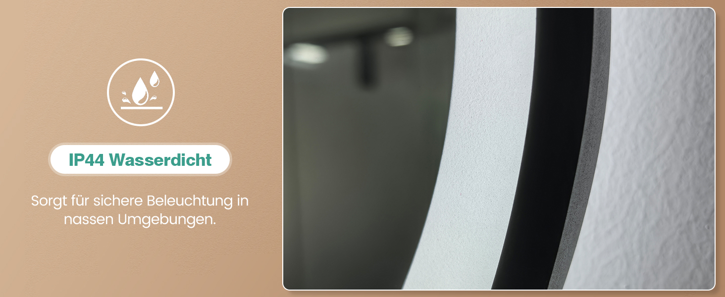 Дзеркало з підсвіткою, асиметричне LED, 75x55 см, з сенсорним вимикачем, антизапар, 3 кольори світла, регулювання яскравості, функція пам'яті, чорний (горизонтальне/вертикальне)