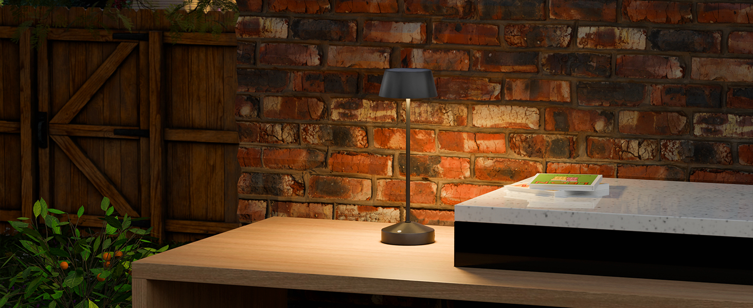 Світлодіодні настільні лампи сонячні LED 2 шт. для вулиці 3000K з сенсорним вимикачем, акумуляторні, димовані, IP44 для кемпінгу, саду, балкону, тераси