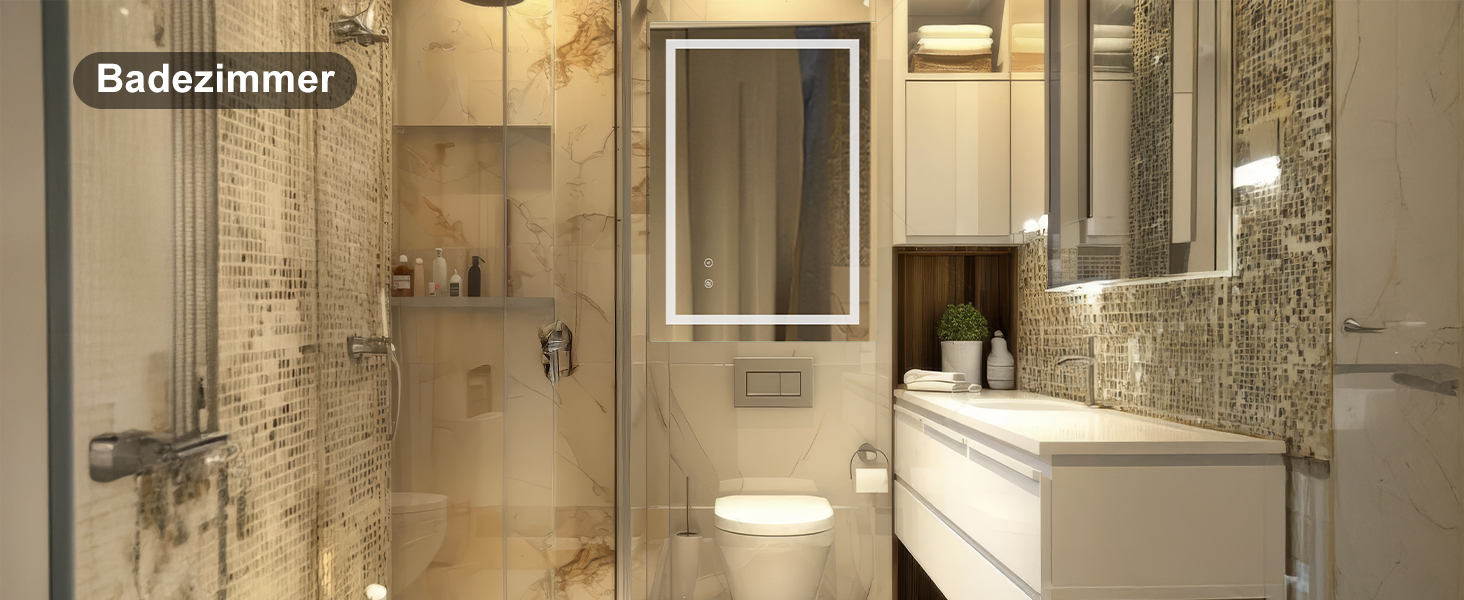 Дзеркало для ванної кімнати Sanitemodar LED 50x70 см з підсвічуванням, протизапотівальне, з сенсорним вимикачем