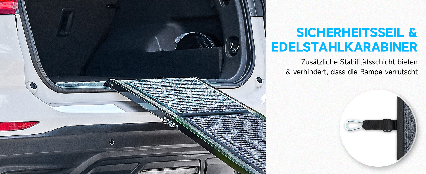 CO-Z Східці для собак, розкладні, 170 см, для легкого заїзду/сходу, до 90 кг, з антиковзким покриттям, підходять для всіх авто