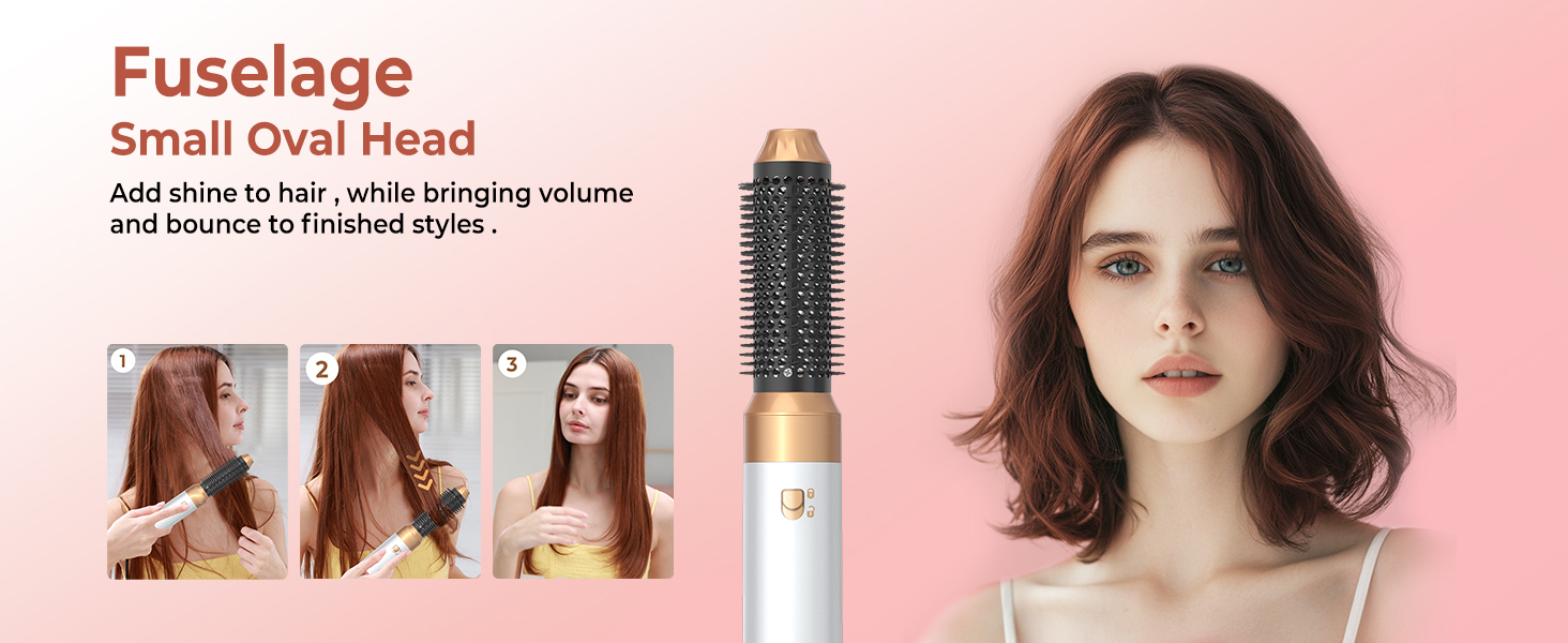 Pro Airbrush Air Styler 6 в 1: Фен-щітка, плойка, випрямляч для волосся, 1000W (білий)