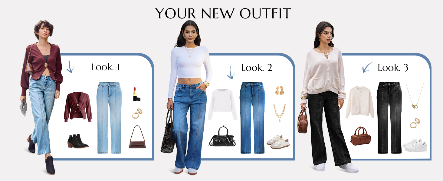 Джинси жіночі Cicy Bell Baggy висока талія, широкі штанини, чорні, розмір 44