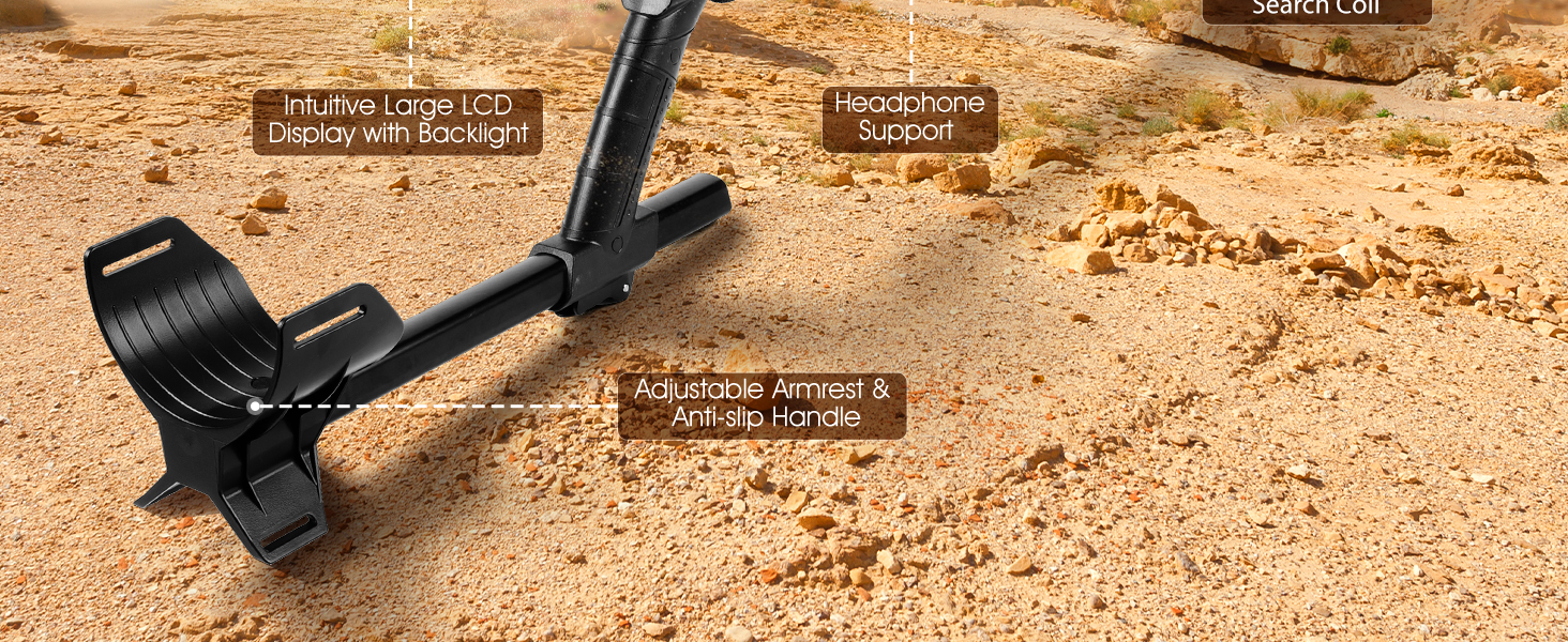 Металдетектор KingSom Profi: 5 режимів, DSP-чіп, водонепроникний, LCD-дисплей, набір з навушниками та лопатою